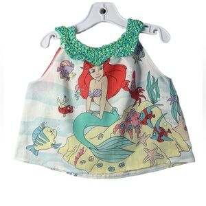 Small Shop. Disney Little Mermaid Tank Top. Vintage Material. Size 3. Handmade